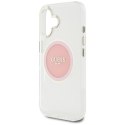 Etui Guess IML Metal Colored Circle Classic Logo MagSafe do iPhone 16 różowy