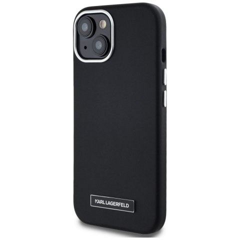 Etui Karl Lagerfeld FW Metal Plate MagSafe do iPhone 15 czarny