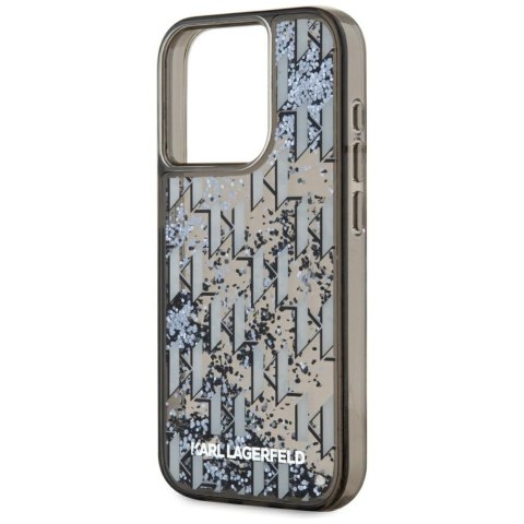 Etui Karl Lagerfeld Liquide Glitter Monogram Gradient do iPhone 15 Pro czarny