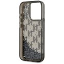 Etui Karl Lagerfeld Liquide Glitter Monogram Gradient do iPhone 15 Pro czarny