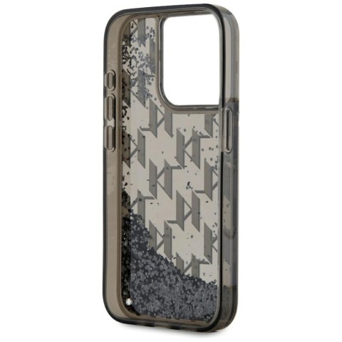 Etui Karl Lagerfeld Liquide Glitter Monogram Gradient do iPhone 15 Pro czarny