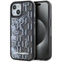 Etui Karl Lagerfeld Liquide Glitter Monogram Gradient do iPhone 15 czarny