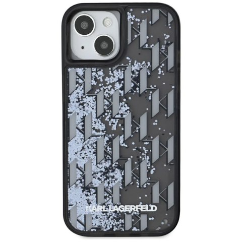 Etui Karl Lagerfeld Liquide Glitter Monogram Gradient do iPhone 15 czarny