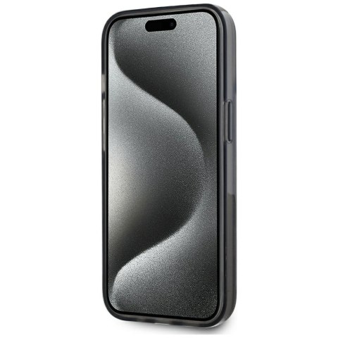 Etui Karl Lagerfeld Liquide Glitter Monogram Gradient do iPhone 15 czarny