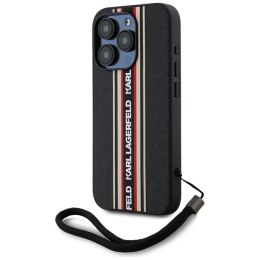 Etui Karl Lagerfeld Saffiano Athleisure Stripes Cord do iPhone 15 Pro Max czerwony