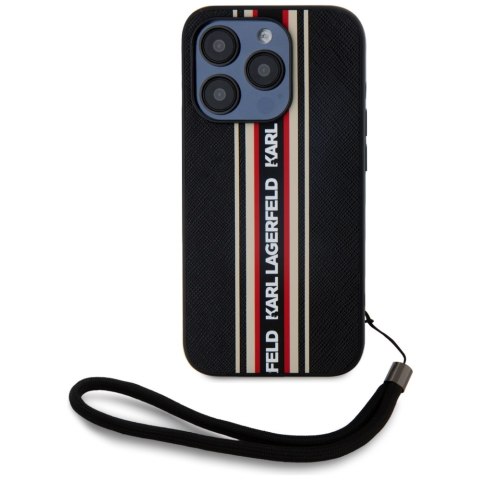 Etui Karl Lagerfeld Saffiano Athleisure Stripes Cord do iPhone 15 Pro Max czerwony