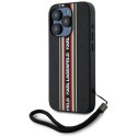 Etui Karl Lagerfeld Saffiano Athleisure Stripes Cord do iPhone 15 Pro czerwony