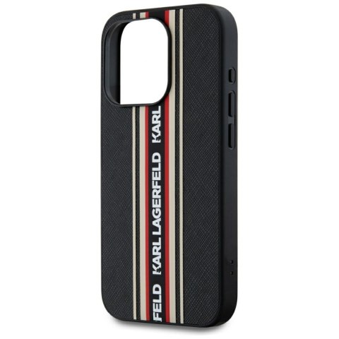 Etui Karl Lagerfeld Saffiano Athleisure Stripes Cord do iPhone 15 Pro czerwony