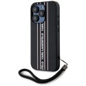 Etui Karl Lagerfeld Saffiano Athleisure Stripes Cord do iPhone 15 Pro różowy