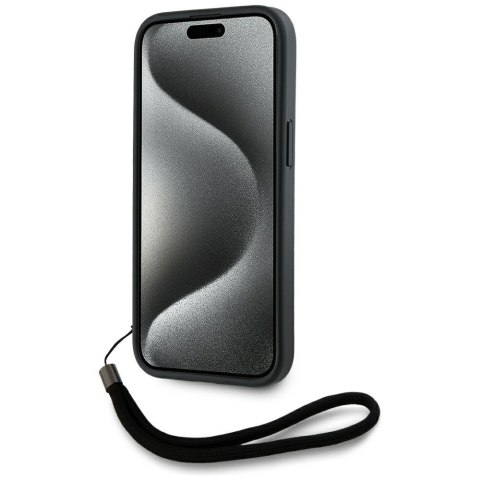 Etui Karl Lagerfeld Saffiano Athleisure Stripes Cord do iPhone 15 Pro różowy