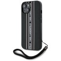 Etui Karl Lagerfeld Saffiano Athleisure Stripes Cord do iPhone 15 różowy