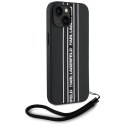 Etui Karl Lagerfeld Saffiano Athleisure Stripes Cord do iPhone 15 różowy