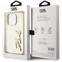 Etui Karl Lagerfeld Wrinkled Metal Signature do iPhone 15 Pro złoty