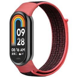 Beline pasek Mi Band 9/8 NylonLoop czerwono-czarny/red-black