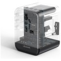 Ładowarka sieciowa USAMS Travel Adapter CC308 USB-C + USB-A 17W 4w1 US/AU/EU/UK czarny