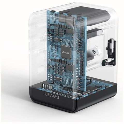 Ładowarka sieciowa USAMS Travel Adapter CC310 3xUSB-C 70W 4w1 US/AU/EU/UK czarny