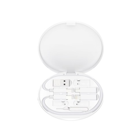 XO ładowarka bezprzewodowa indukcyjna CX031 biała 15W z kablem USB-C - USB-C i zestawem adapterów