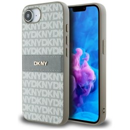 Etui DKNY Repeat Texture Pattern with Tonal Stripe do iPhone 16e beżowy
