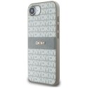 Etui DKNY Repeat Texture Pattern with Tonal Stripe do iPhone 16e beżowy