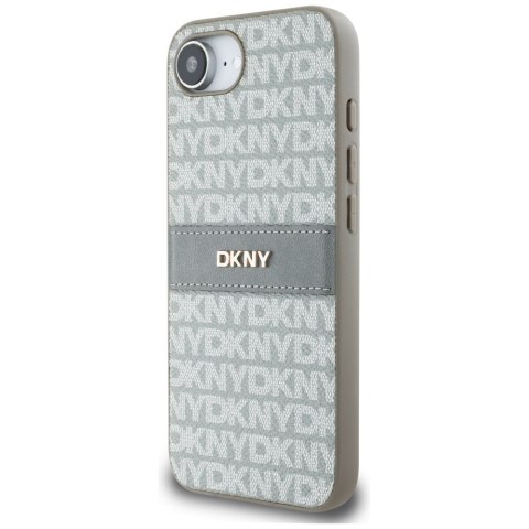 Etui DKNY Repeat Texture Pattern with Tonal Stripe do iPhone 16e beżowy