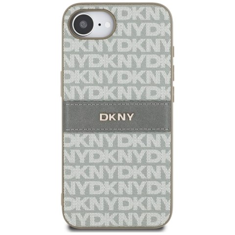 Etui DKNY Repeat Texture Pattern with Tonal Stripe do iPhone 16e beżowy