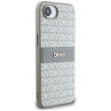 Etui DKNY Repeat Texture Pattern with Tonal Stripe do iPhone 16e beżowy