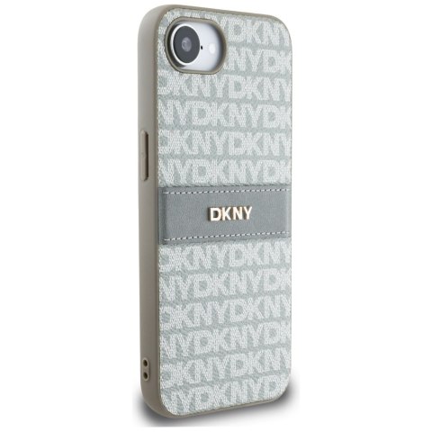 Etui DKNY Repeat Texture Pattern with Tonal Stripe do iPhone 16e beżowy