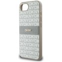 Etui DKNY Repeat Texture Pattern with Tonal Stripe do iPhone 16e beżowy