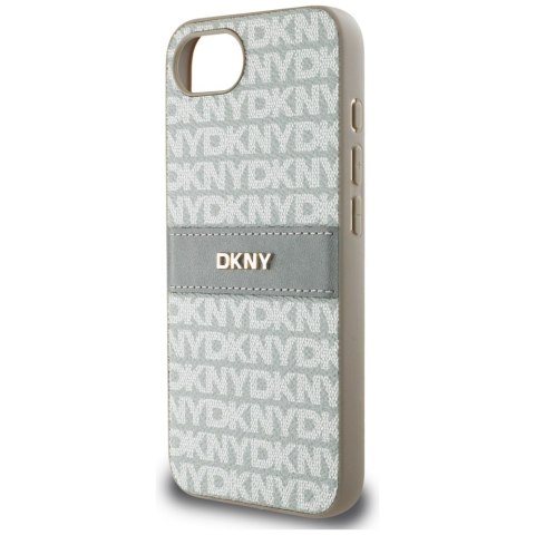Etui DKNY Repeat Texture Pattern with Tonal Stripe do iPhone 16e beżowy