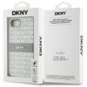 Etui DKNY Repeat Texture Pattern with Tonal Stripe do iPhone 16e beżowy