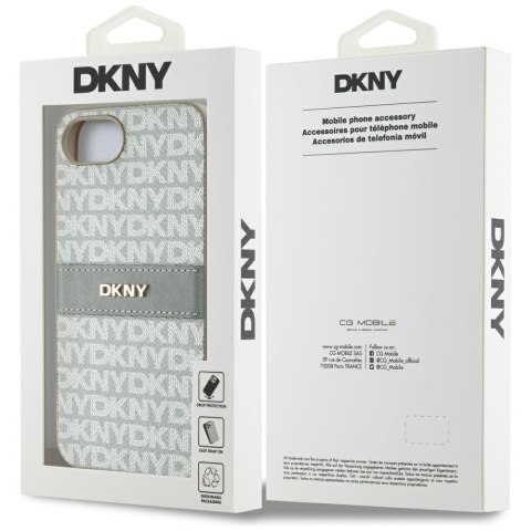 Etui DKNY Repeat Texture Pattern with Tonal Stripe do iPhone 16e beżowy