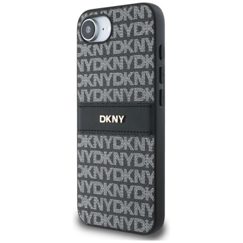 Etui DKNY Repeat Texture Pattern with Tonal Stripe do iPhone 16e czarny