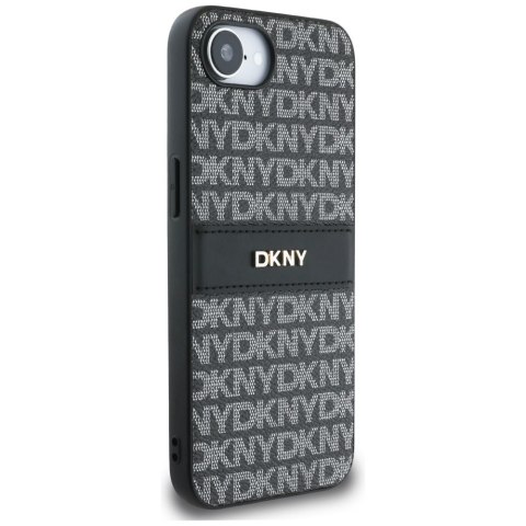Etui DKNY Repeat Texture Pattern with Tonal Stripe do iPhone 16e czarny
