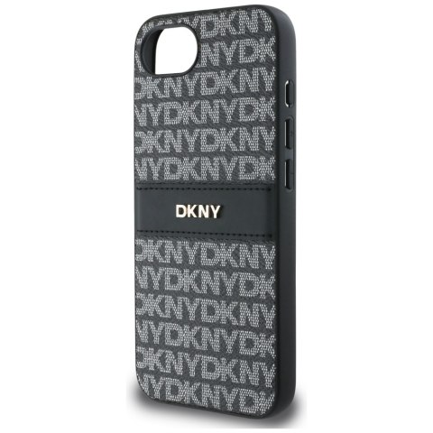 Etui DKNY Repeat Texture Pattern with Tonal Stripe do iPhone 16e czarny