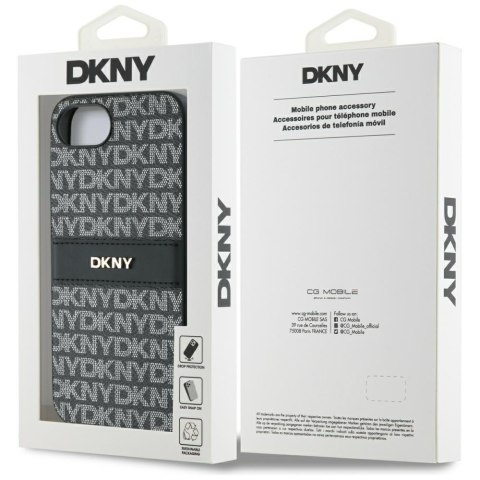 Etui DKNY Repeat Texture Pattern with Tonal Stripe do iPhone 16e czarny
