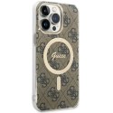 Guess GUHMP15XH4STW iPhone 15 Pro Max6.7" brązowy/brown hardcase IML 4G MagSafe