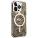 Guess GUHMP15LH4STW iPhone 15 Pro6.1" brązowy/brown hardcase IML 4G MagSafe