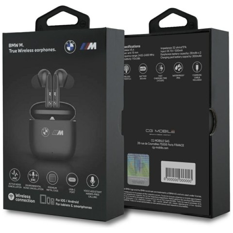 Słuchawki Bluetooth TWS BMW M Metal M Logo Print ANC-ENC czarny