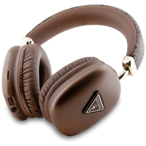 Słuchawki nauszne Guess Bluetooth 5.3 4G Triangle Logo brązowy
