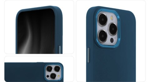 Nakładka Satin Elegant do iPhone 15 Plus 6,7" ciemnoniebieska