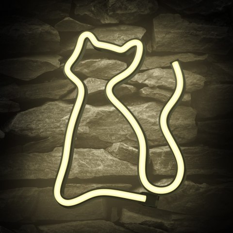 Neon LED KOT ciepły biały Bat + USB FLNE03 Forever Light