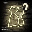 Neon LED KOT ciepły biały Bat + USB FLNE03 Forever Light