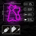 Neon LED KOT różowy Bat + USB FLNE04 Forever Light