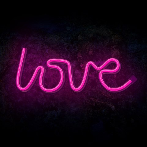 Neon LED LOVE różowy Bat + USB FLNE05 Forever Light