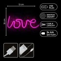 Neon LED LOVE różowy Bat + USB FLNE05 Forever Light