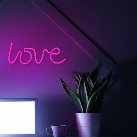 Neon LED LOVE różowy Bat + USB FLNE05 Forever Light