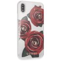 Guess GUHCI65ROSTR iPhone Xs Maxtransparent hard case Flower Desire red roses