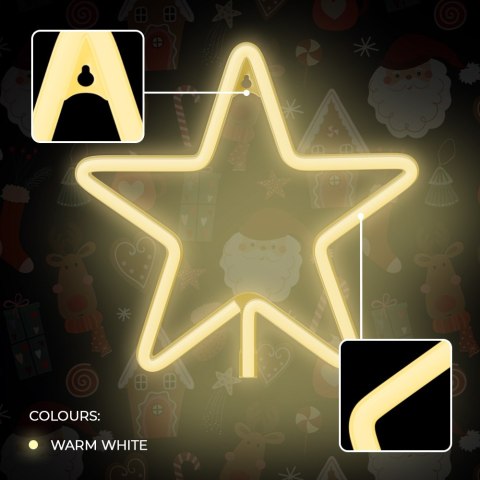 Neon LED CHRISTMAS GWIAZDA ciepła biała FLNE22 Forever Light
