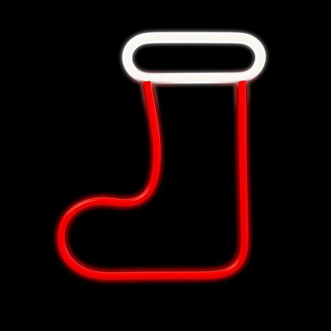 Neon LED CHRISTMAS SKARPETA biała czerwona FLNE23 Forever Light