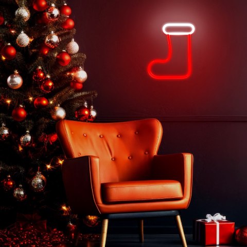 Neon LED CHRISTMAS SKARPETA biała czerwona FLNE23 Forever Light